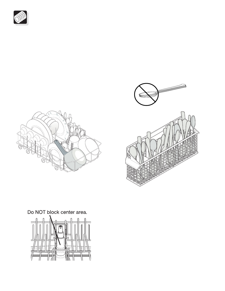 Preparing and loading dishes, Adding a dish, Loading the silverware basket | Loading the bottom rack | FRIGIDAIRE 18 inch built in and portable User Manual | Page 6 / 14