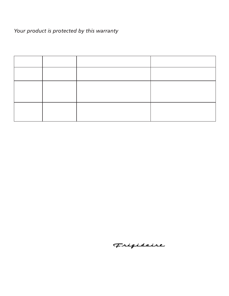 Dehumidifier warranty, Your product is protected by this warranty | FRIGIDAIRE 66129900901 User Manual | Page 2 / 7