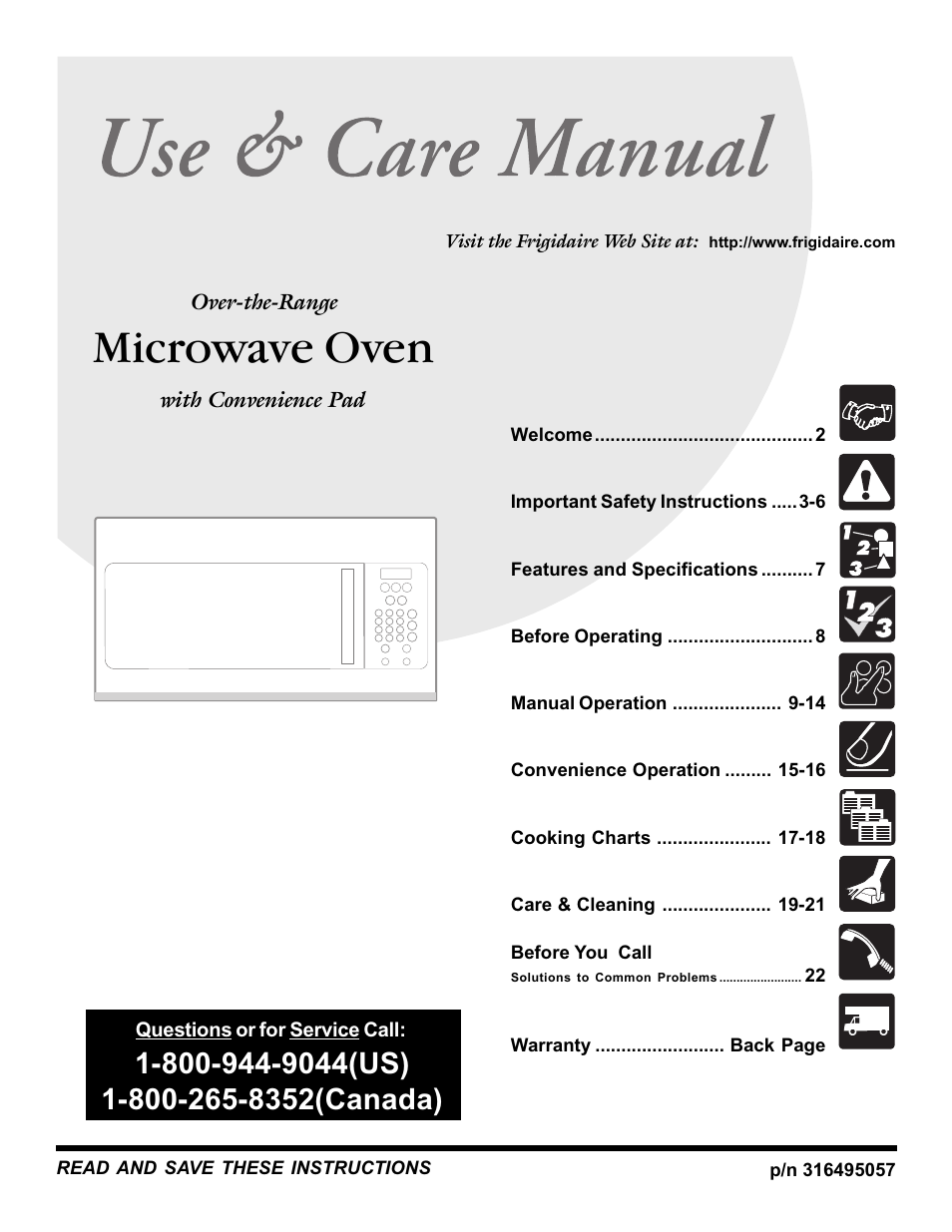 FRIGIDAIRE 316495057 User Manual | 24 pages