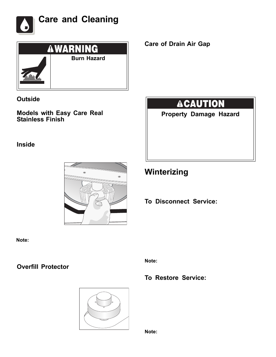Care and cleaning, Winterizing | FRIGIDAIRE 3000 SpeedClean Series User Manual | Page 16 / 20
