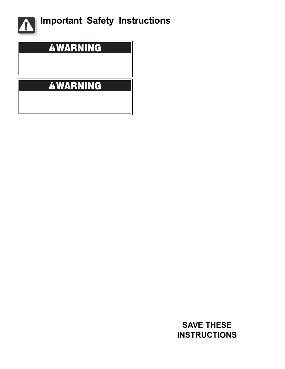 Important safety instructions, Save these instructions | FRIGIDAIRE 3000 SpeedClean Series User Manual | Page 2 / 20