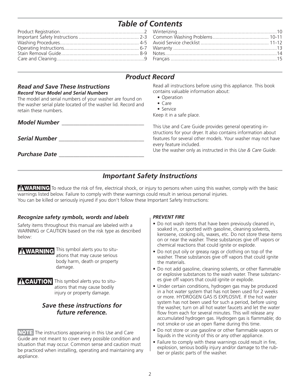 FRIGIDAIRE 137153200A User Manual | Page 2 / 14