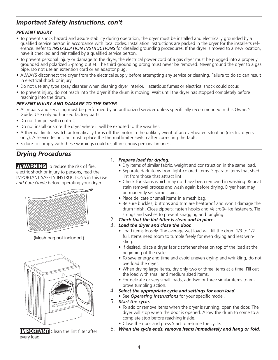 FRIGIDAIRE 137118100A User Manual | Page 4 / 9