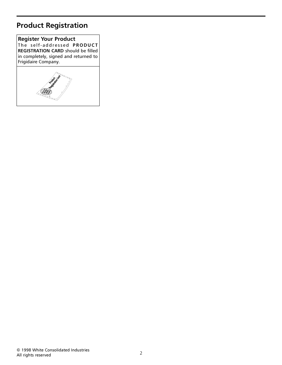 Product registration | FRIGIDAIRE 316000645 User Manual | Page 2 / 16