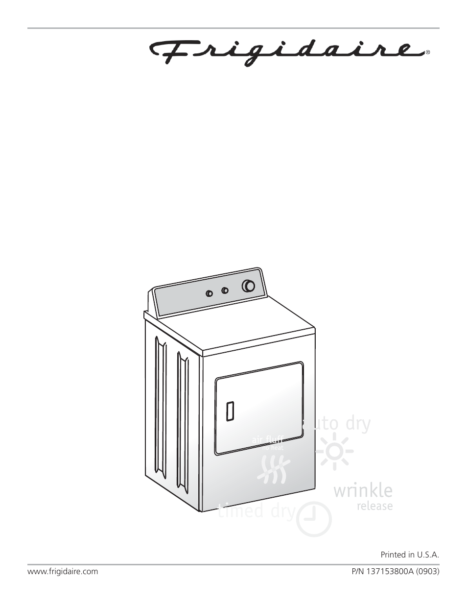 FRIGIDAIRE 137153800A User Manual | 10 pages