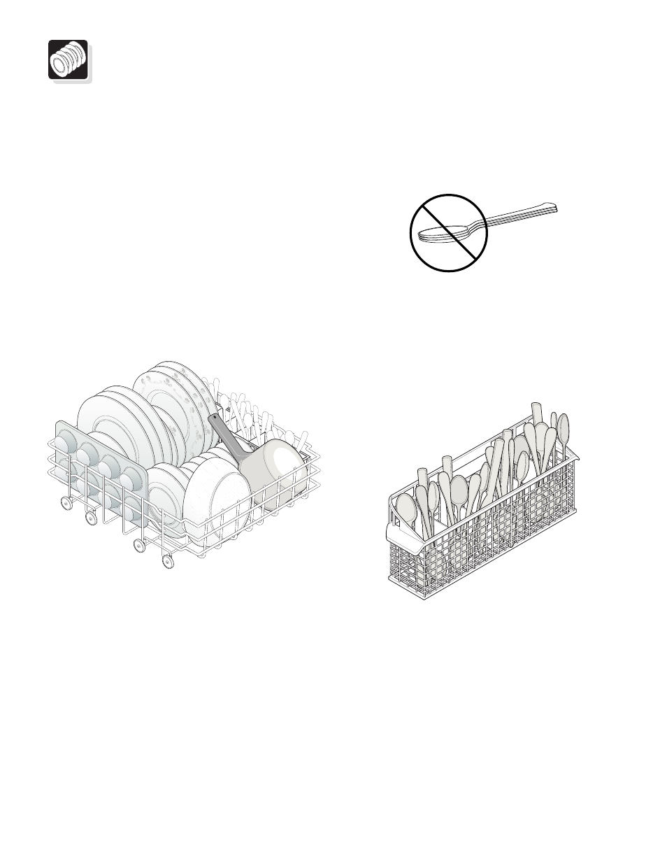 Preparing and loading dishes, Loading the bottom rack, Loading the silverware basket | Adding a dish | FRIGIDAIRE 640 User Manual | Page 7 / 16
