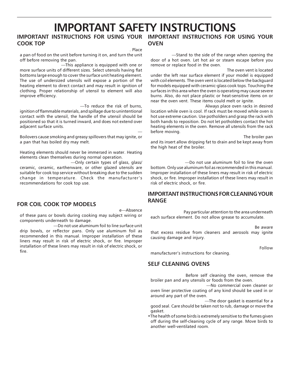 Important safety instructions | FRIGIDAIRE ES III User Manual | Page 4 / 24