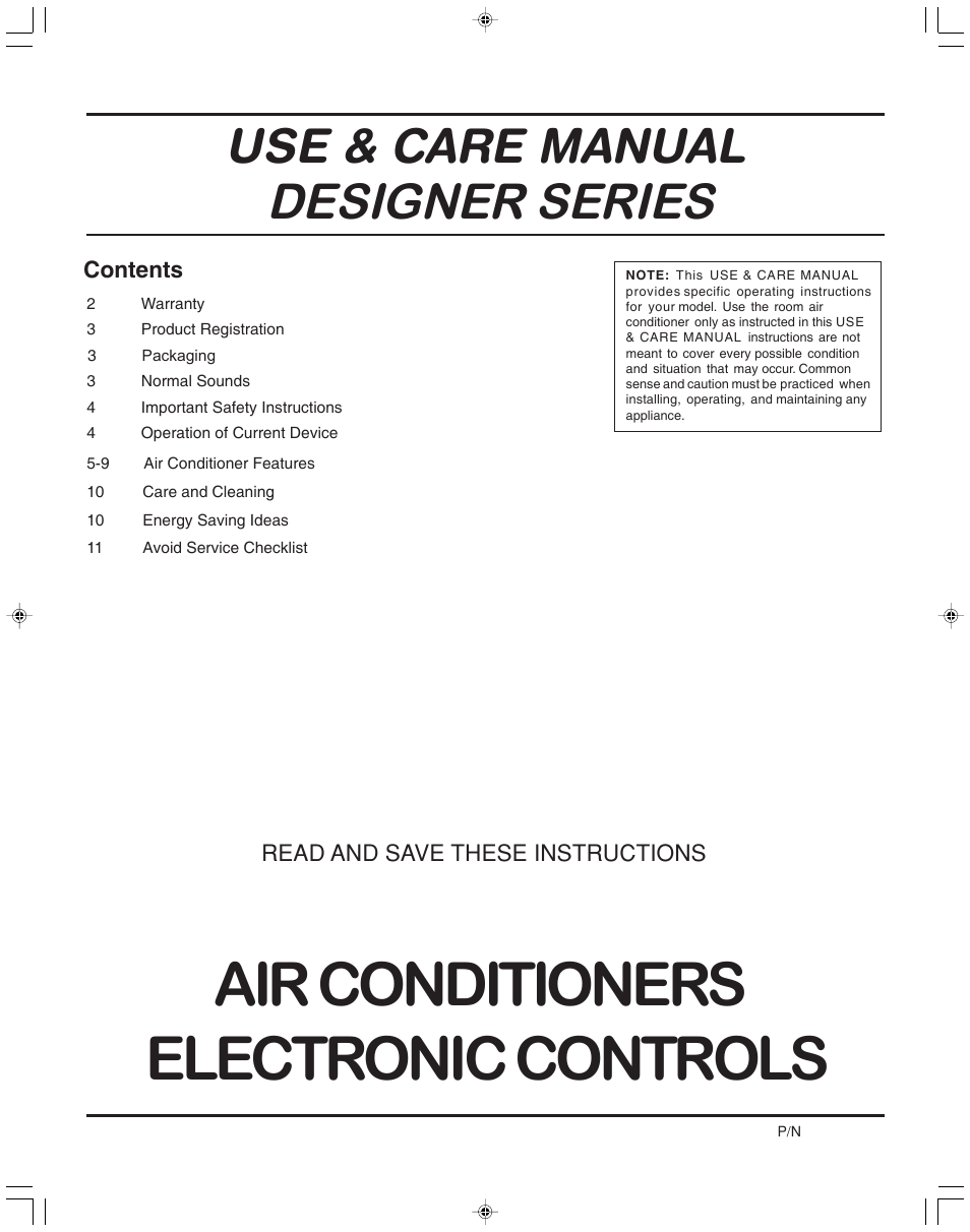 FRIGIDAIRE 100BTU-25 User Manual | 11 pages
