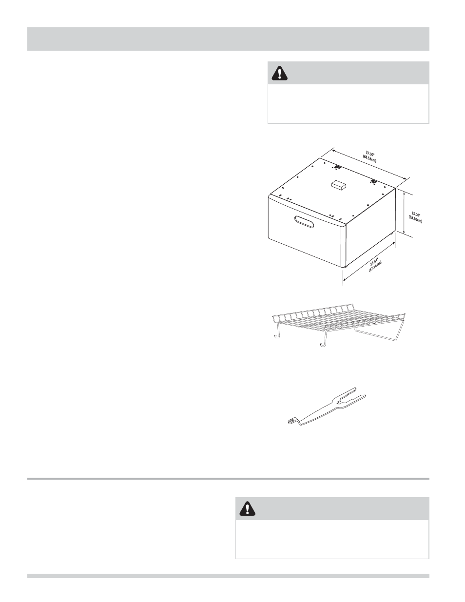 Accessories, Warning, Caution | FRIGIDAIRE 137134900B User Manual | Page 22 / 68