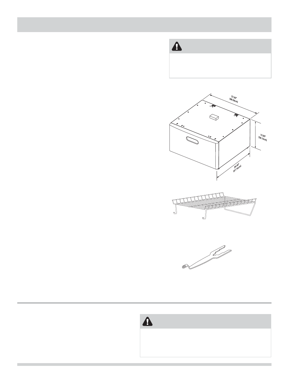Accessoires, Avertissement, Attention | FRIGIDAIRE 137134900B User Manual | Page 44 / 68
