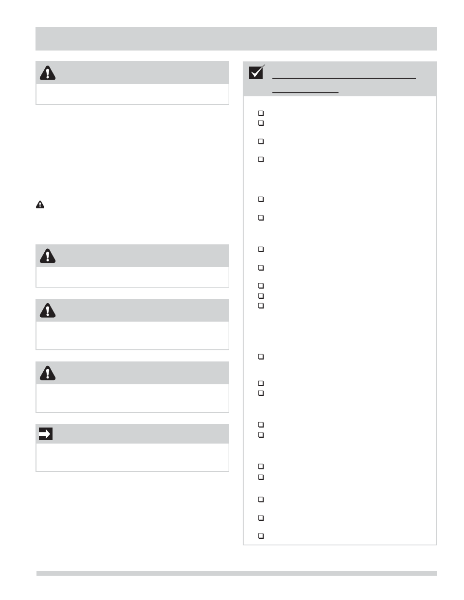 Instrucciones importantes de seguridad, Lista de verifi cación de instalación, Advertencia | Importante, Peligro, Precaución | FRIGIDAIRE 137134900B User Manual | Page 47 / 68