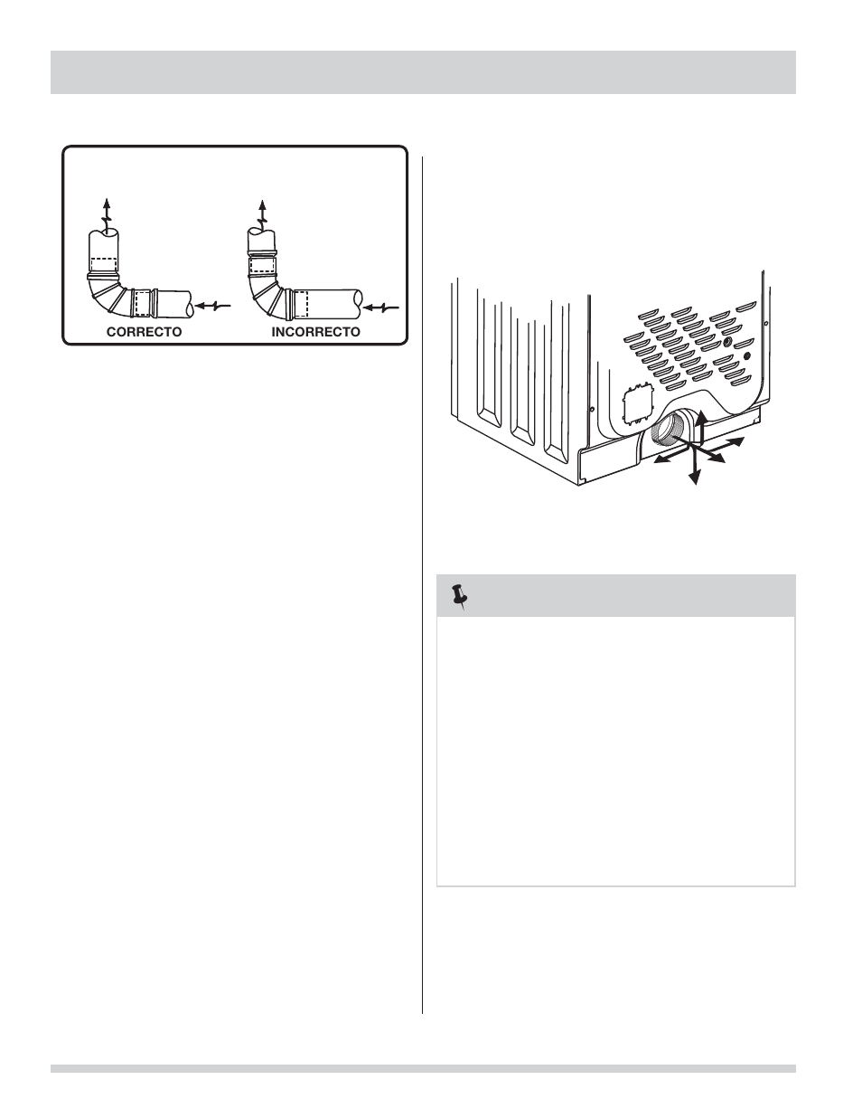 Requisitos de instalación, Requisitos del sistema de escape (continuación), Nota | FRIGIDAIRE 137134900B User Manual | Page 52 / 68