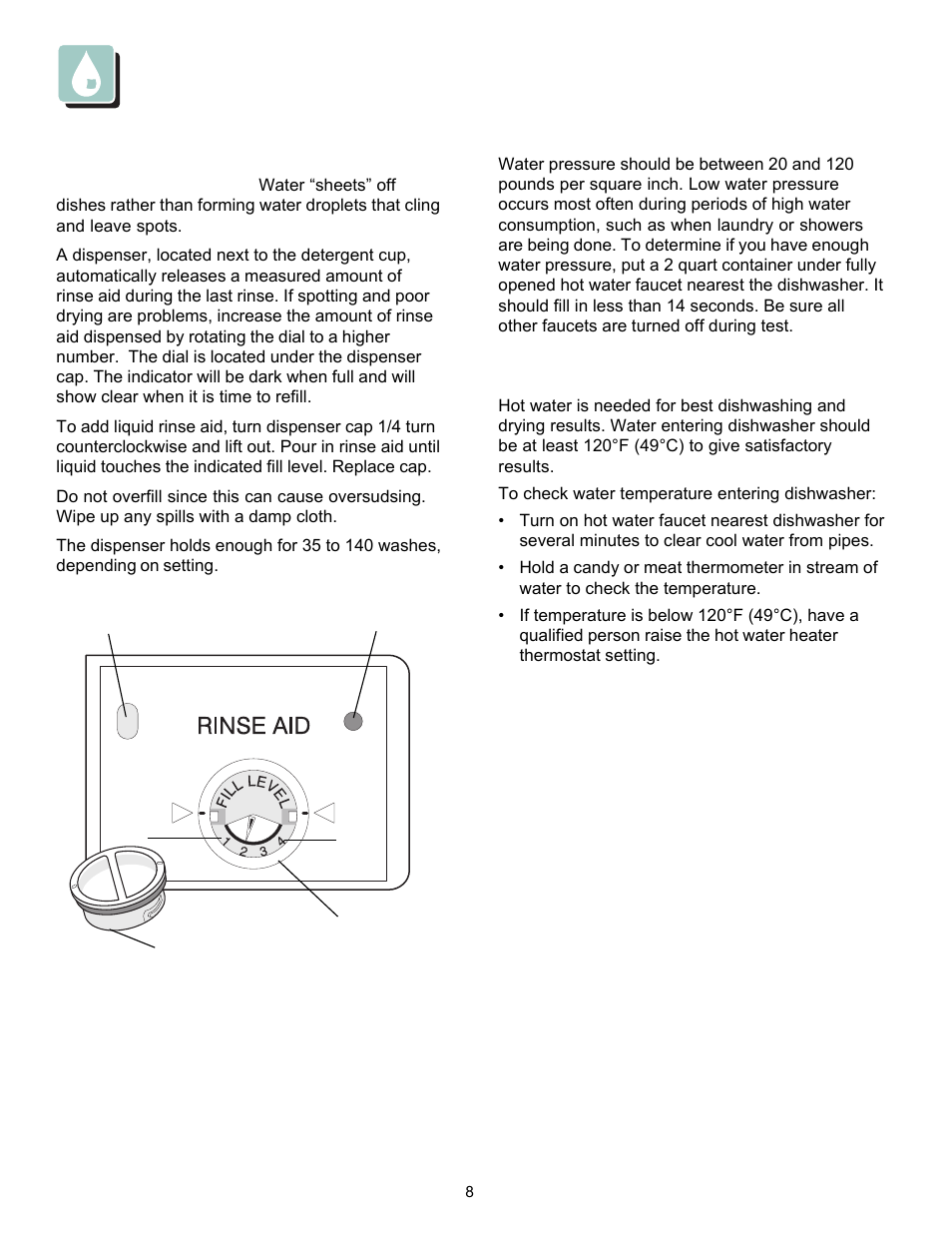 Factors affecting performance | FRIGIDAIRE 18" Built-In and Portable Dishwasher User Manual | Page 8 / 14