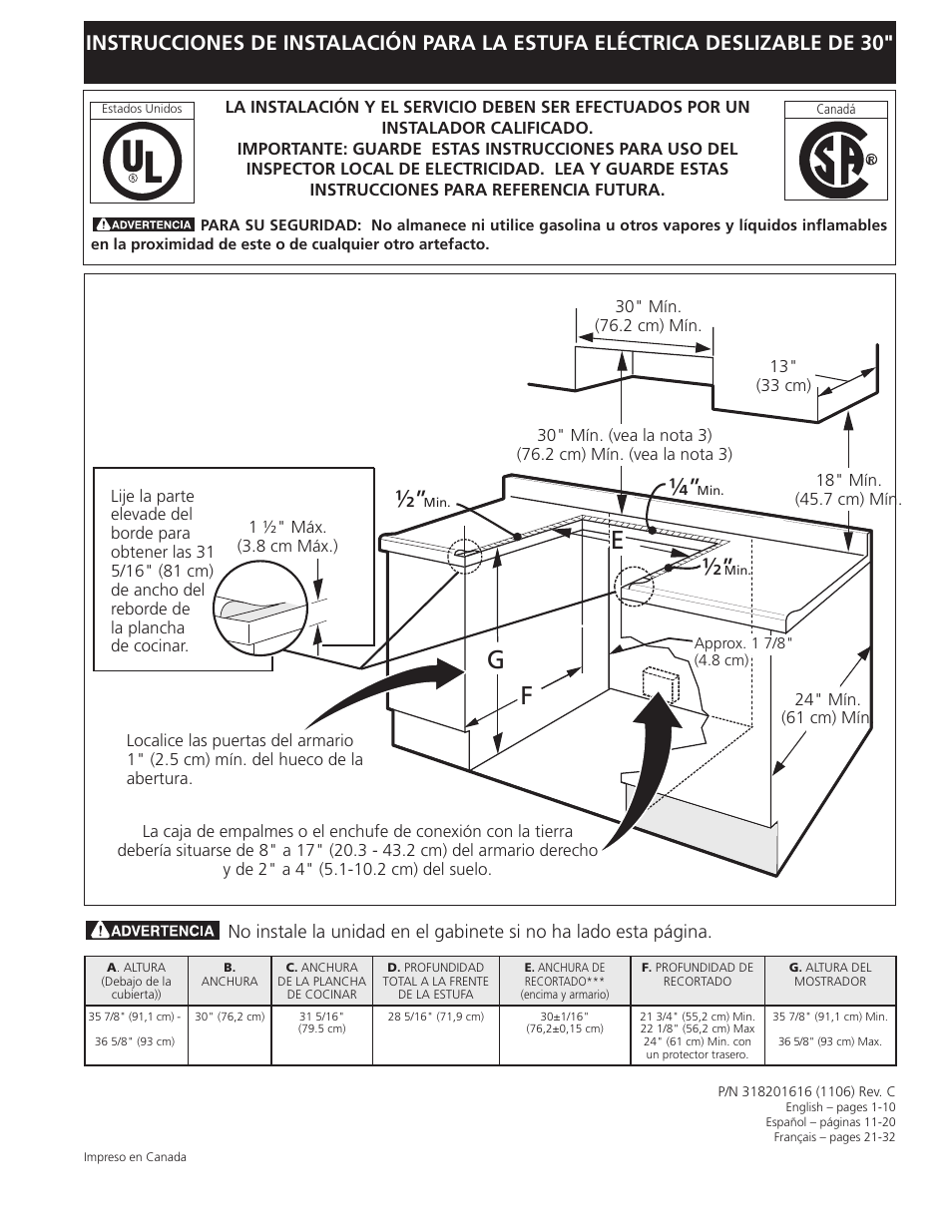 Fg e | FRIGIDAIRE 318201616 User Manual | Page 11 / 32