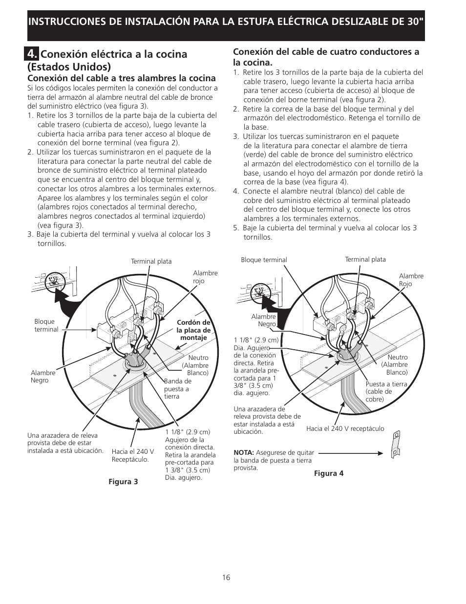 Conexión eléctrica a la cocina (estados unidos) | FRIGIDAIRE 318201616 User Manual | Page 16 / 32
