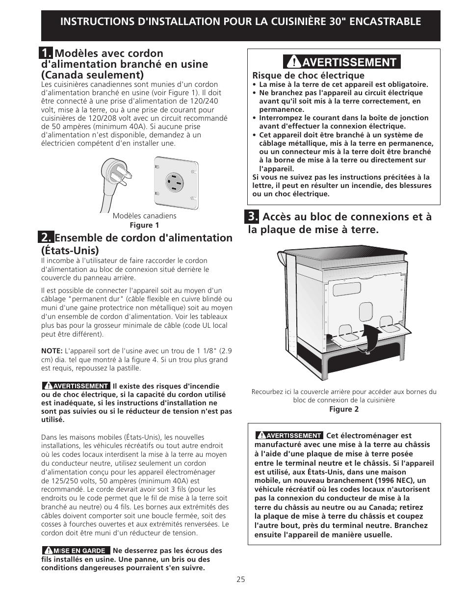 Ensemble de cordon d'alimentation (états-unis) | FRIGIDAIRE 318201616 User Manual | Page 25 / 32