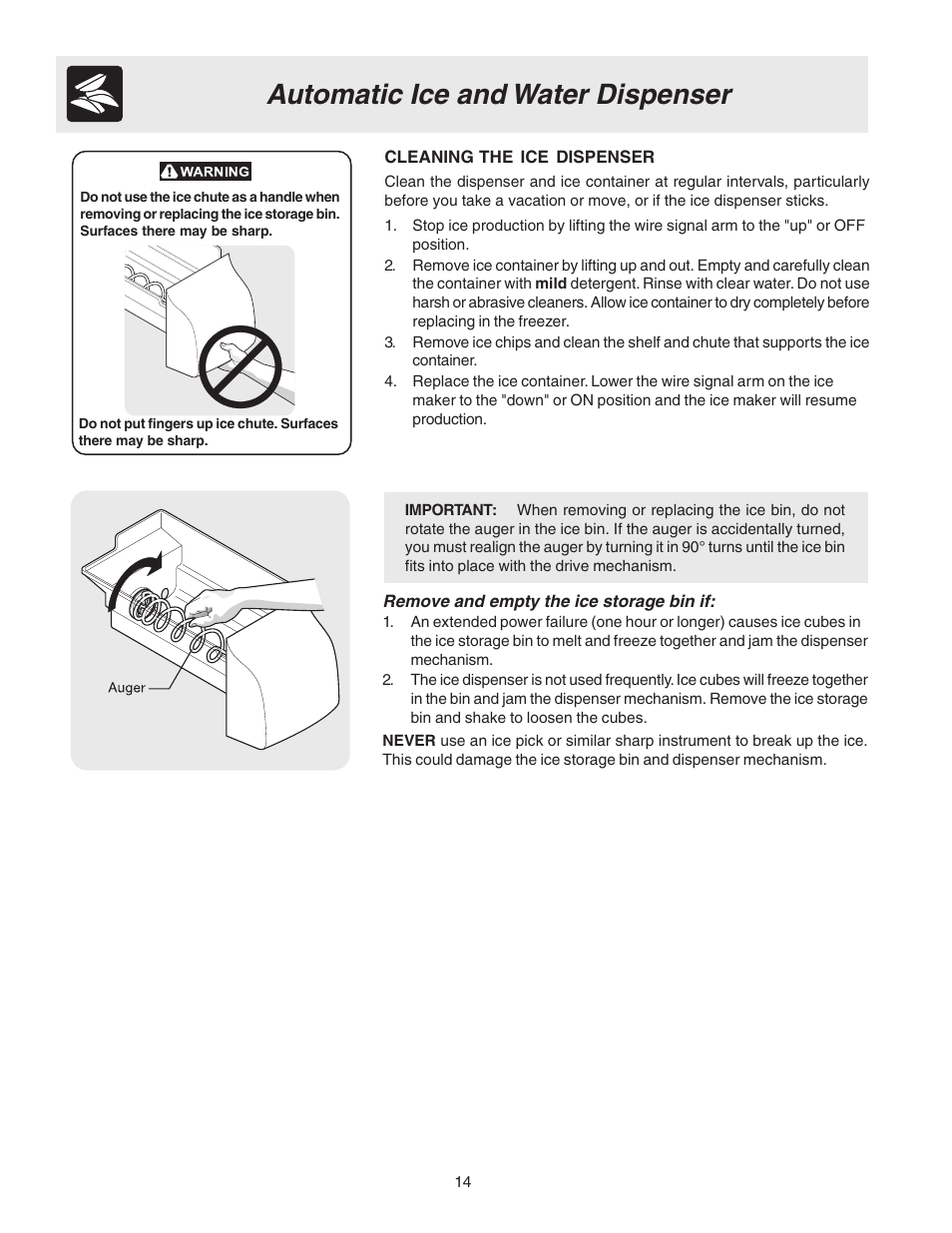 Automatic ice and water dispenser | FRIGIDAIRE 240389312 User Manual | Page 14 / 25
