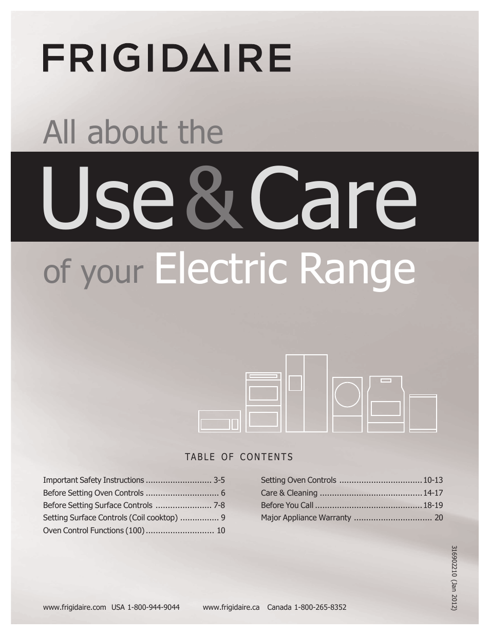 FRIGIDAIRE 316902210 User Manual | 20 pages