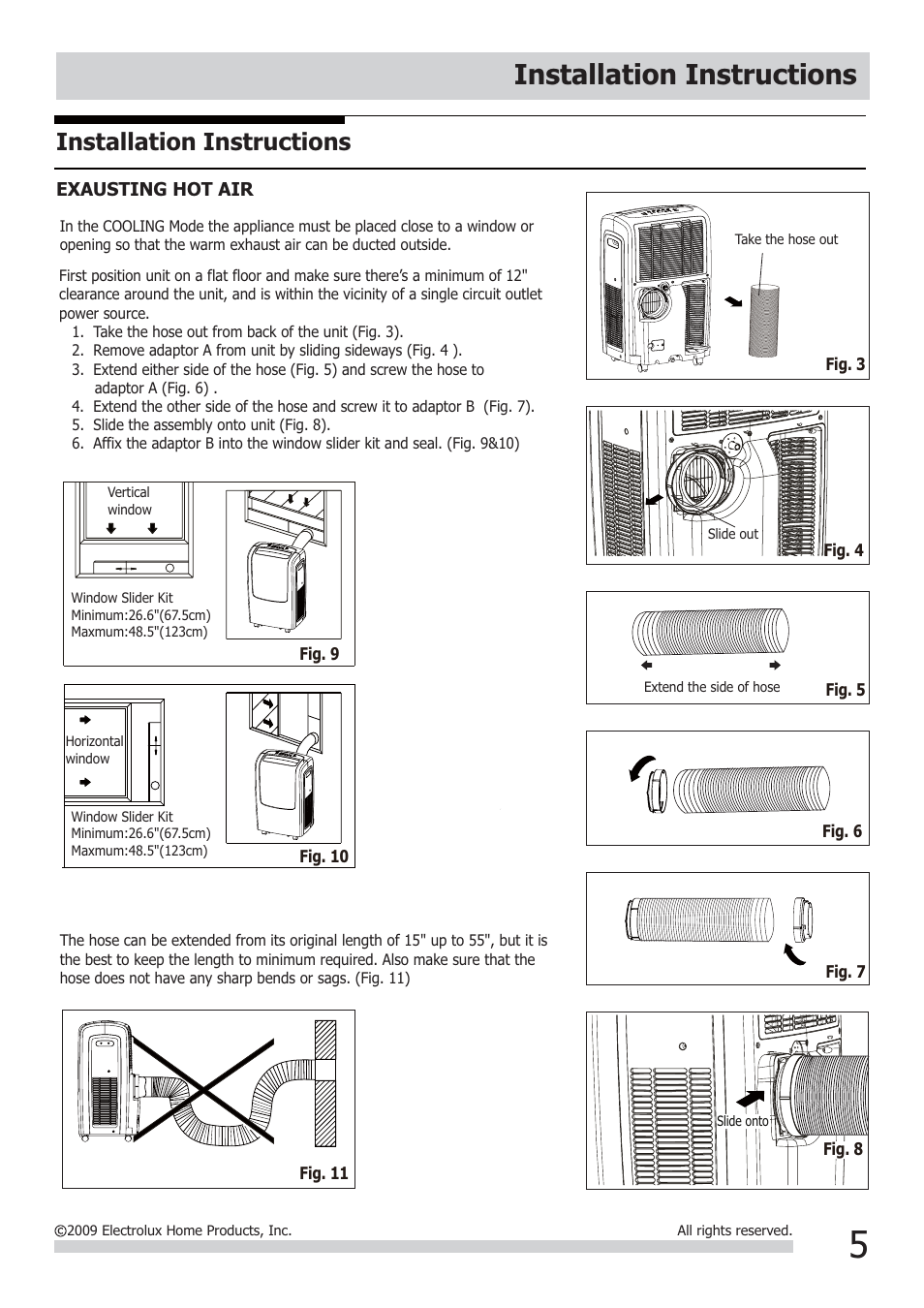 Installation instructions | FRIGIDAIRE 2020252A0373 User Manual | Page 5 / 12