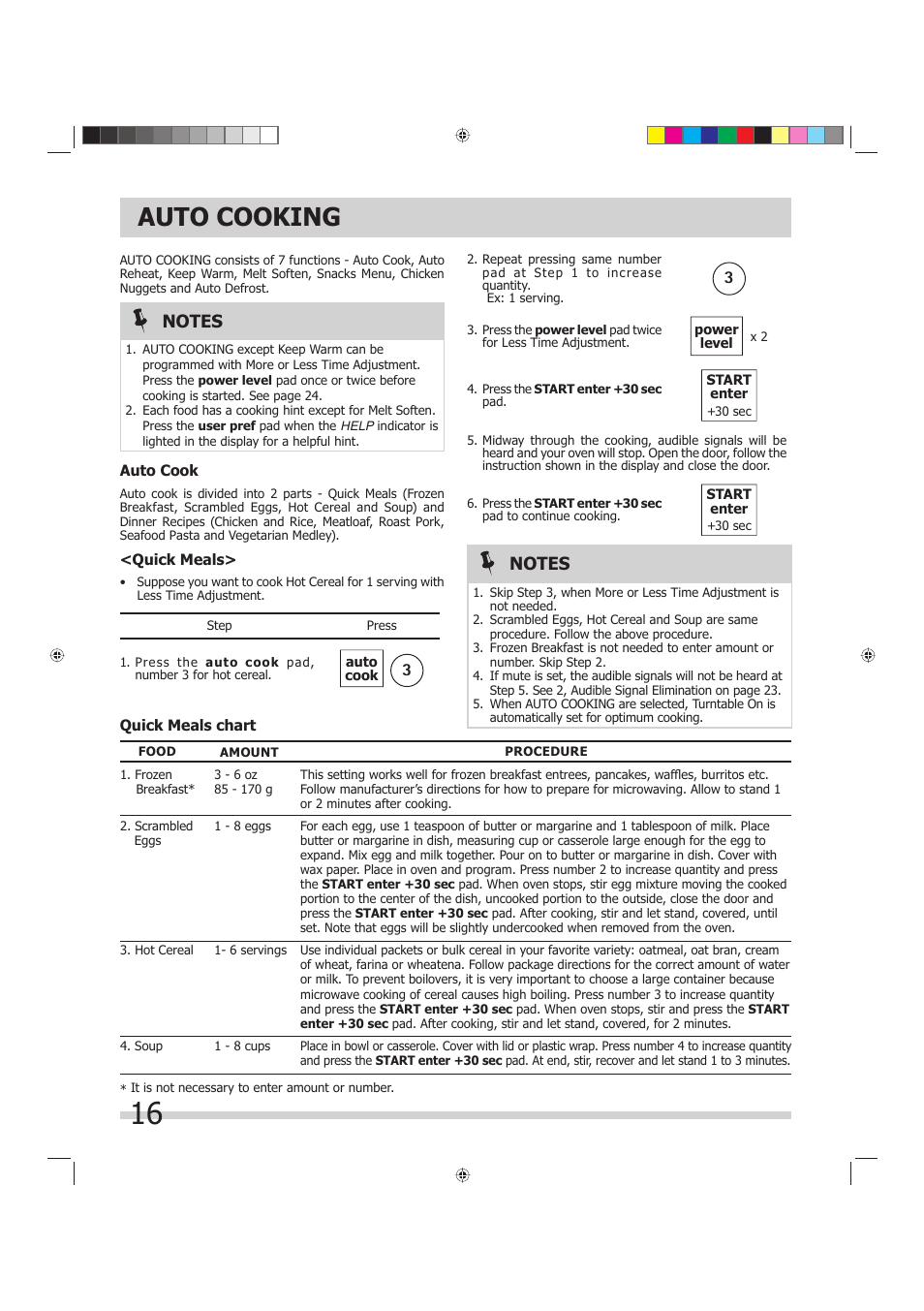 Auto cooking | FRIGIDAIRE 316495055 User Manual | Page 16 / 29