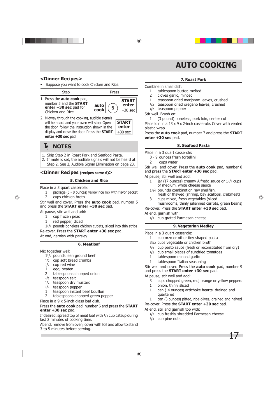 Auto cooking | FRIGIDAIRE 316495055 User Manual | Page 17 / 29