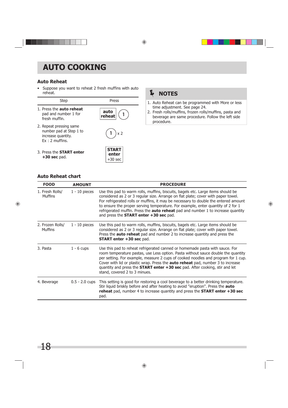 Auto cooking | FRIGIDAIRE 316495055 User Manual | Page 18 / 29