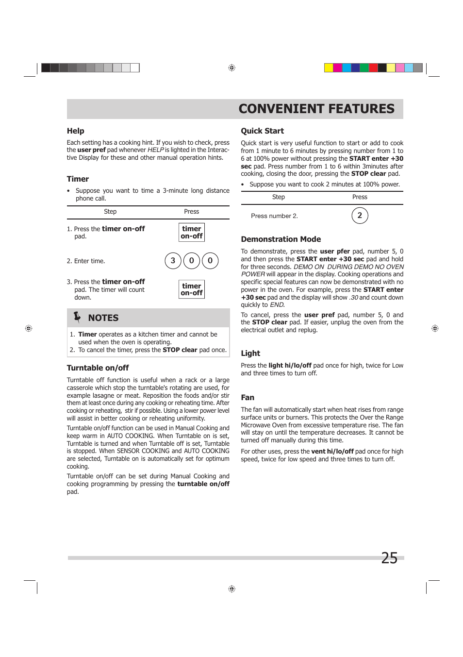 Convenient features | FRIGIDAIRE 316495055 User Manual | Page 25 / 29