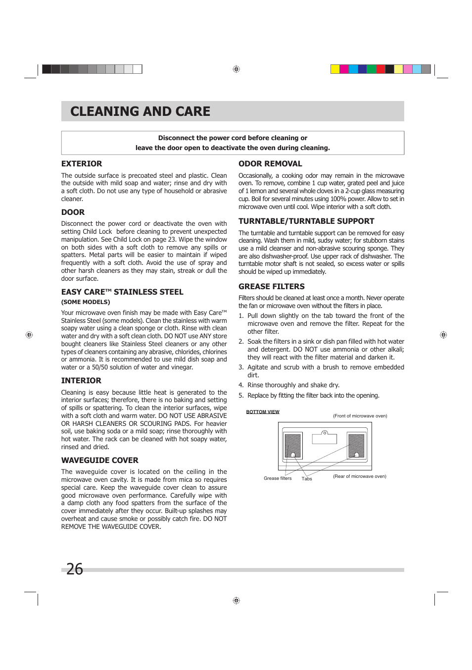 Cleaning and care | FRIGIDAIRE 316495055 User Manual | Page 26 / 29