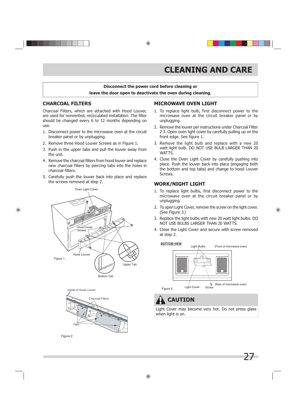 Cleaning and care, Caution | FRIGIDAIRE 316495055 User Manual | Page 27 / 29