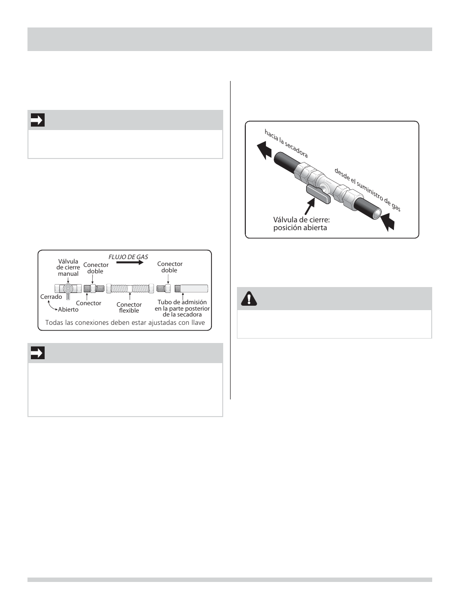 Instrucciones de instalación, Conexión de gas, Advertencia | Importante | FRIGIDAIRE 137112200B User Manual | Page 38 / 48