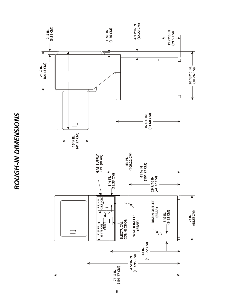 Rough-in dimensions | FRIGIDAIRE 134897500B User Manual | Page 6 / 20