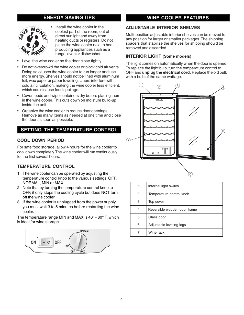 Energy saving tips | FRIGIDAIRE 241846000 User Manual | Page 4 / 8