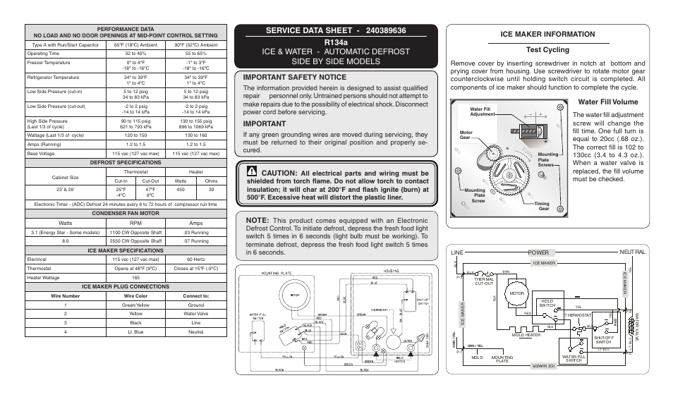 FRIGIDAIRE 240389636 User Manual | 2 pages