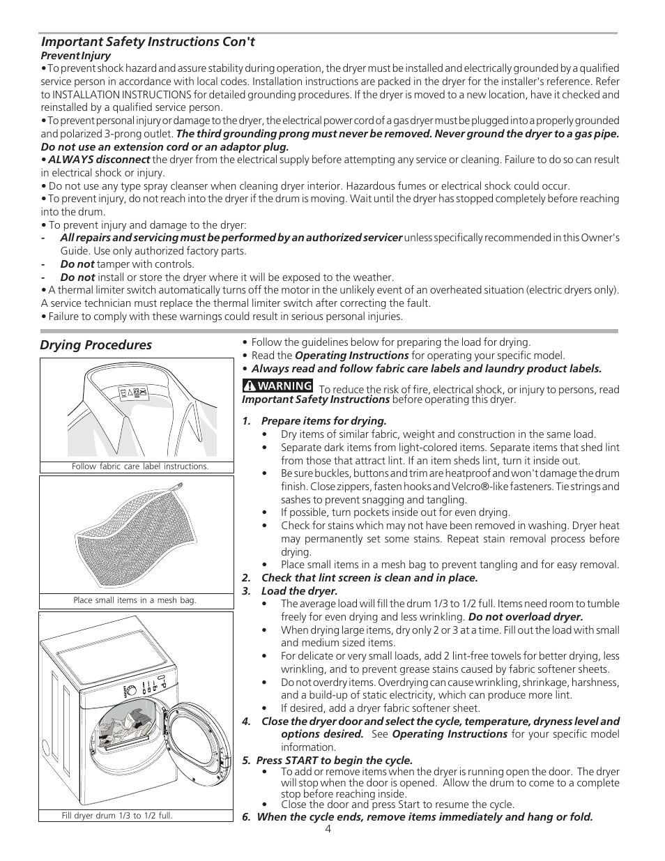 FRIGIDAIRE 134760600A User Manual | Page 4 / 8