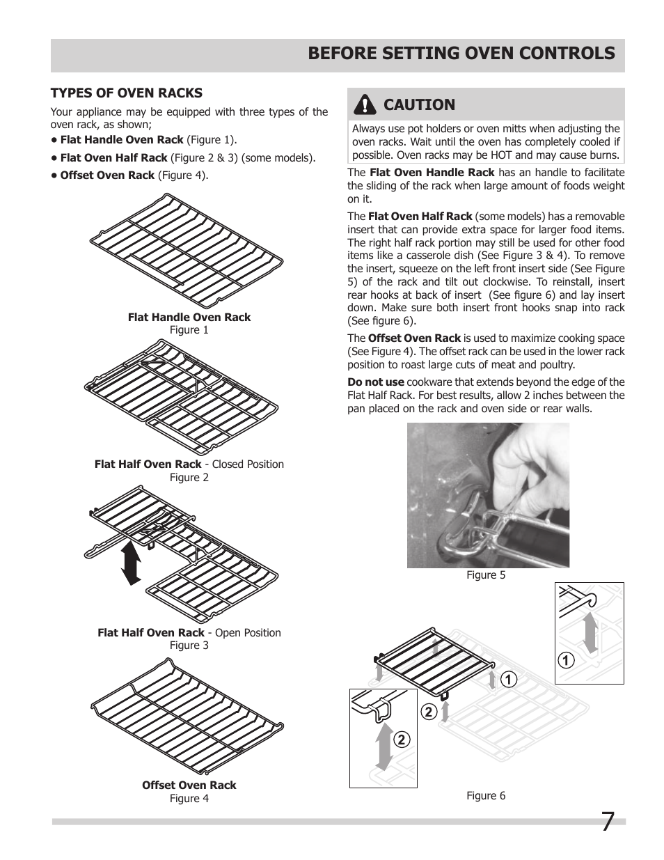 Before setting oven controls, Caution | FRIGIDAIRE 318205303 User Manual | Page 7 / 28
