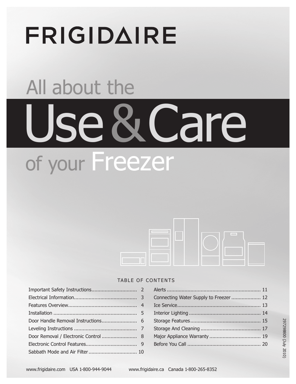 FRIGIDAIRE 297298800 User Manual | 22 pages