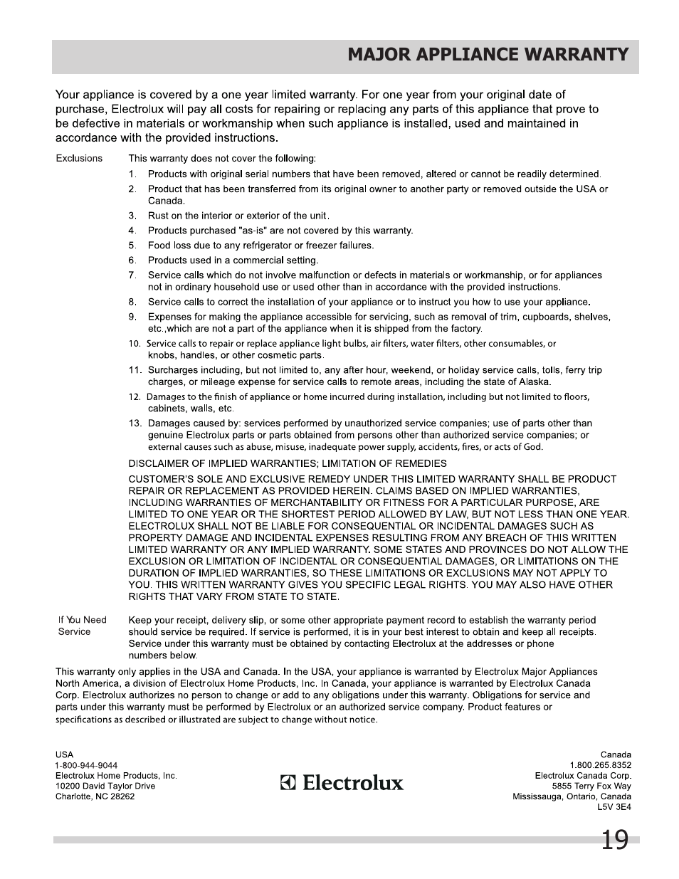FRIGIDAIRE 297298800 User Manual | Page 19 / 22