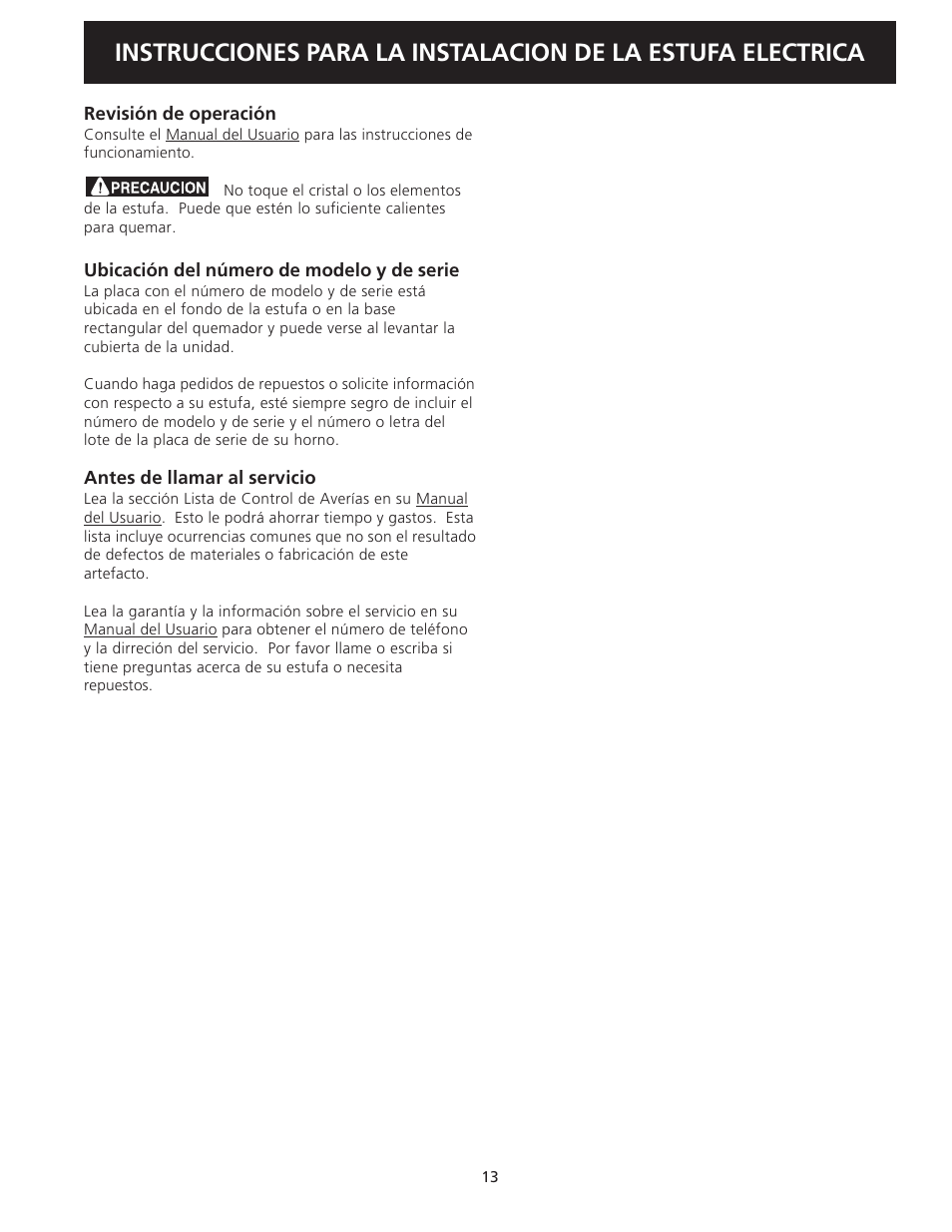 FRIGIDAIRE FEC32S6AS User Manual | Page 13 / 20