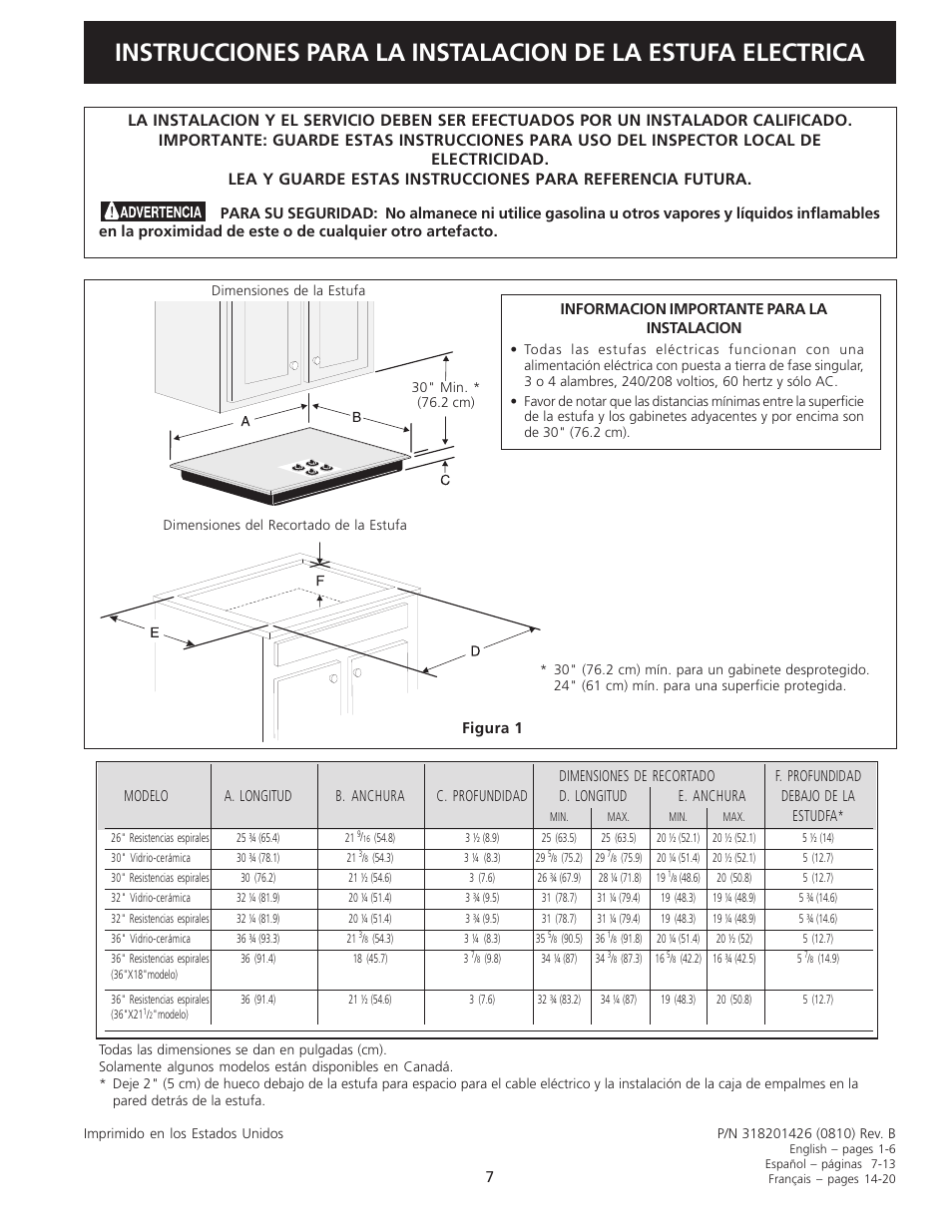 FRIGIDAIRE FEC32S6AS User Manual | Page 7 / 20