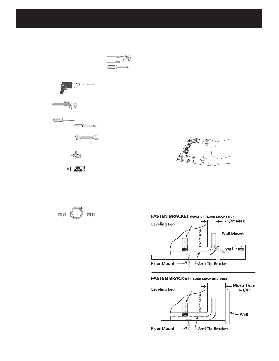 Before starting, Normal installation steps, 30" gas range installation instructions | FRIGIDAIRE 316259343 User Manual | Page 3 / 8