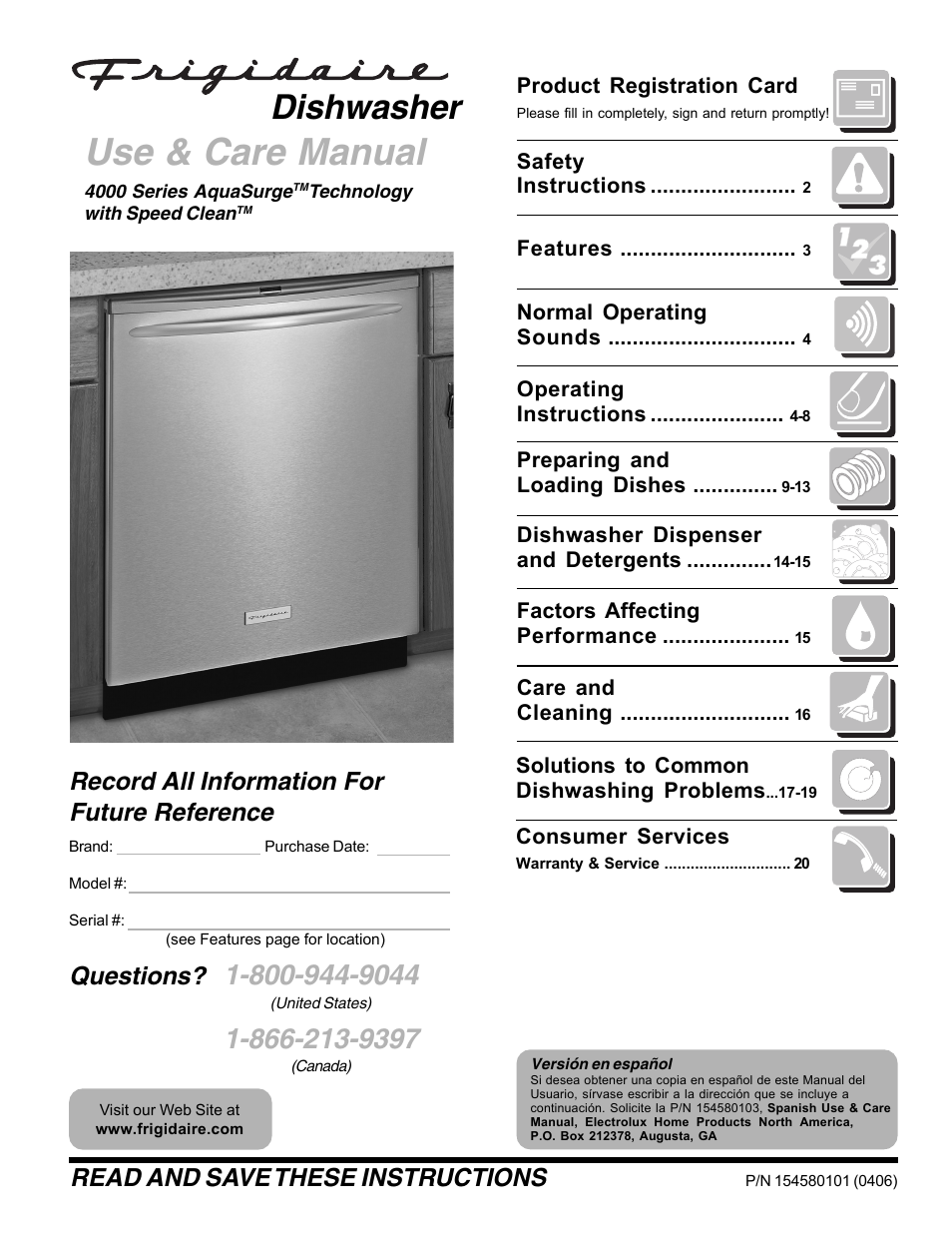 FRIGIDAIRE 4000 User Manual | 20 pages