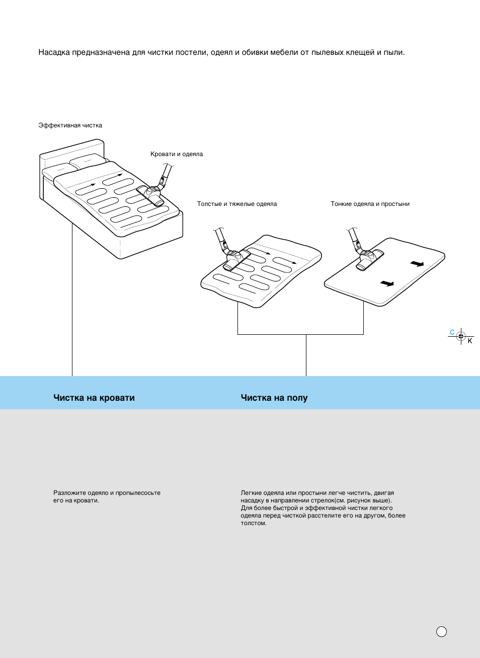 When using on the bed ултън‡ м‡ ну‚‡ъл, When using on the floor ултън‡ м‡ фуоы | LG VK8828HQ User Manual | Page 12 / 21