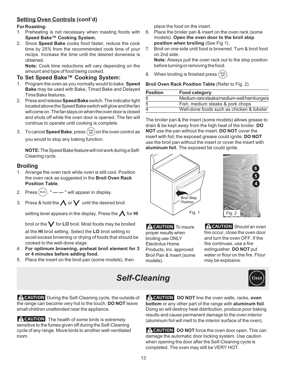 Self-cleaning | FRIGIDAIRE 316423411 User Manual | Page 13 / 20