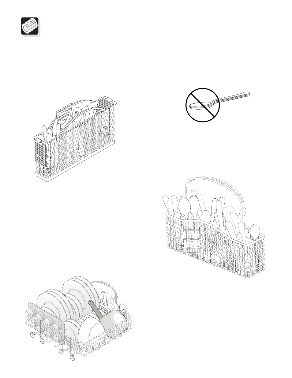 Preparing and loading dishes, Loading the silverware basket, Loading the bottom rack | Adding a dish, Utility basket | FRIGIDAIRE 700 Series User Manual | Page 7 / 14