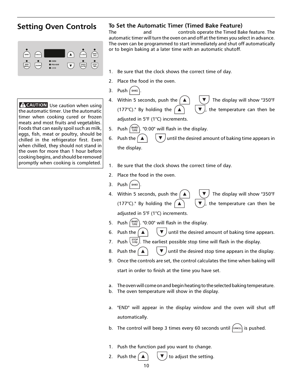 Setting oven controls | FRIGIDAIRE 316000642 User Manual | Page 10 / 20