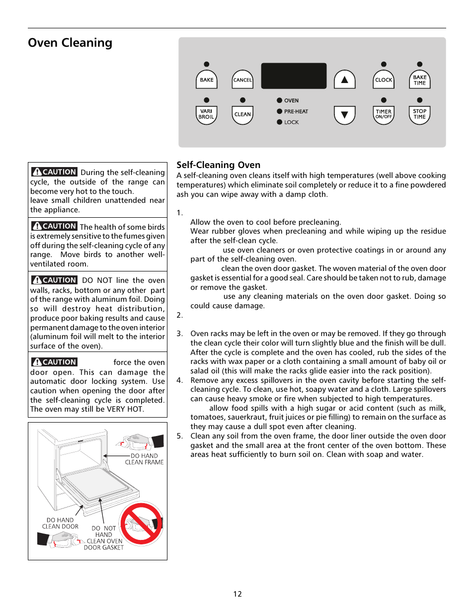 Oven cleaning, Oven cleaning -13 | FRIGIDAIRE 316000642 User Manual | Page 12 / 20