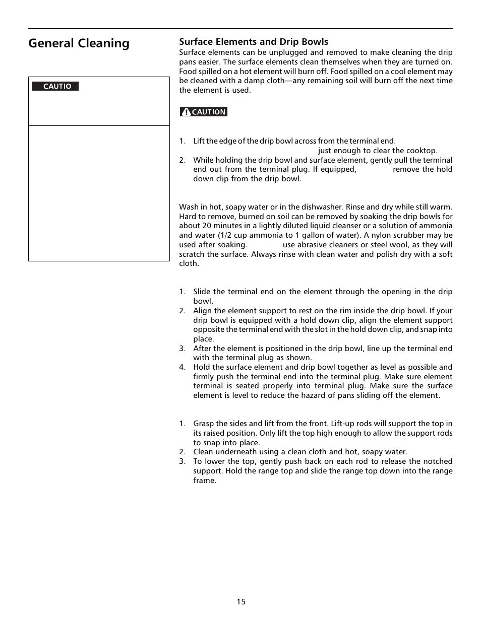 General cleaning | FRIGIDAIRE 316000642 User Manual | Page 15 / 20