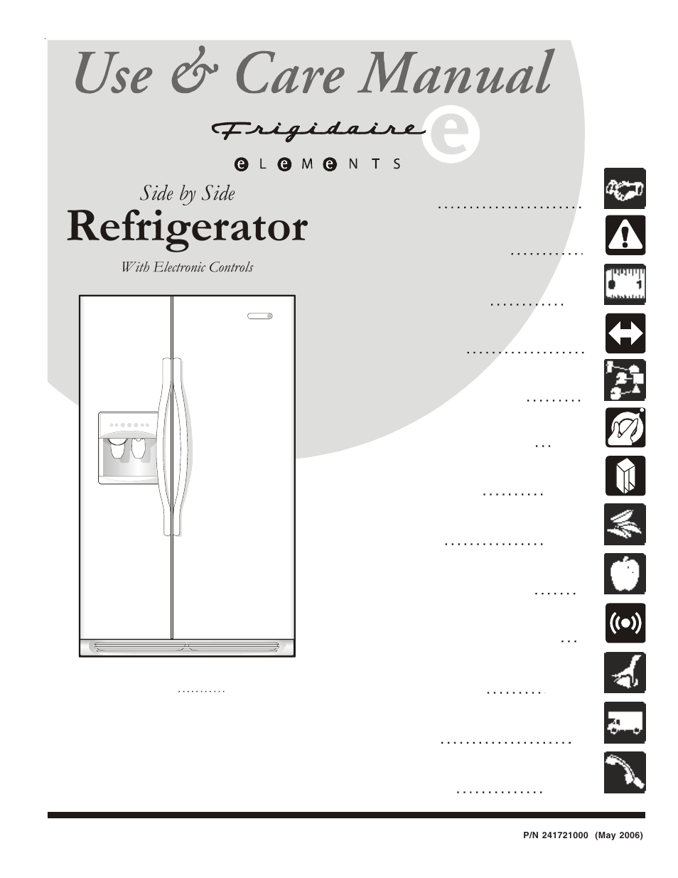 FRIGIDAIRE 241721000 User Manual | 26 pages