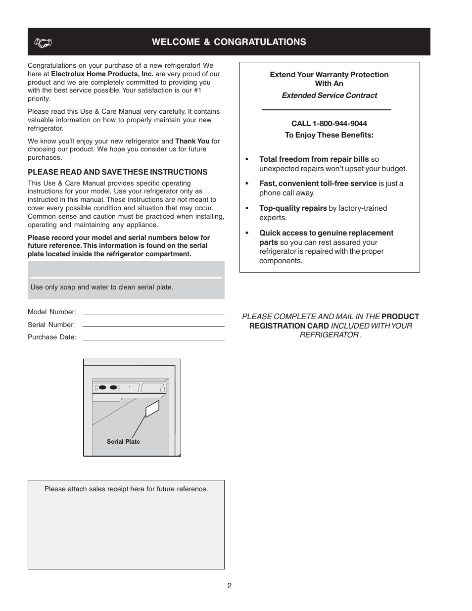 FRIGIDAIRE 241721000 User Manual | Page 2 / 26