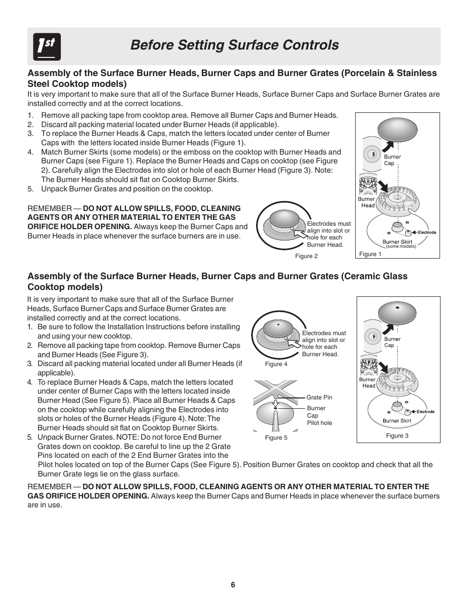 Before setting surface controls | FRIGIDAIRE 318200672 User Manual | Page 6 / 12